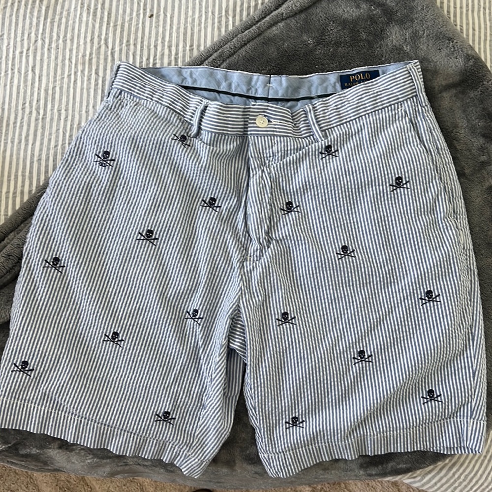 Polo seersucker embroidered shorts